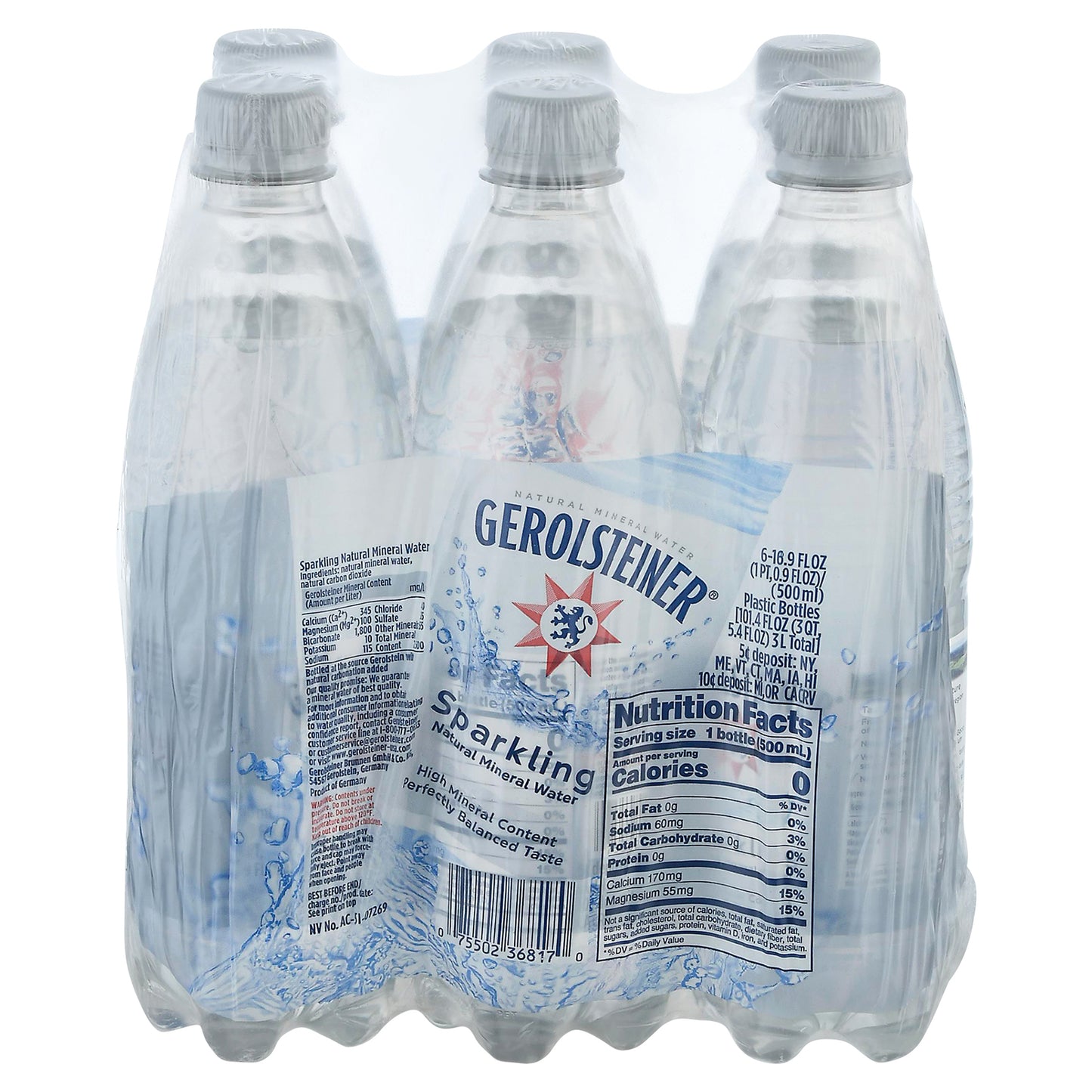 Gerolsteiner Mineral Water - Sparkling - Case Of 4 - 16.9 Fl Oz.