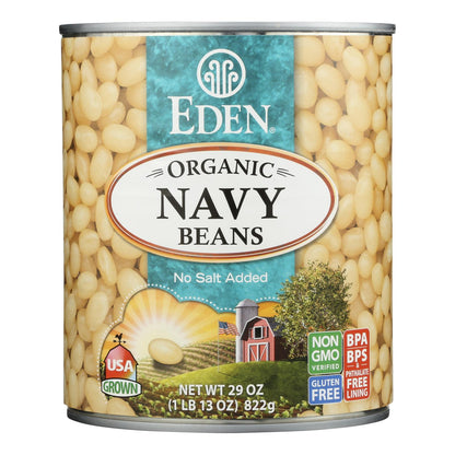 Eden No Salt Added Organic Navy Beans  - Case Of 12 - 29 Oz