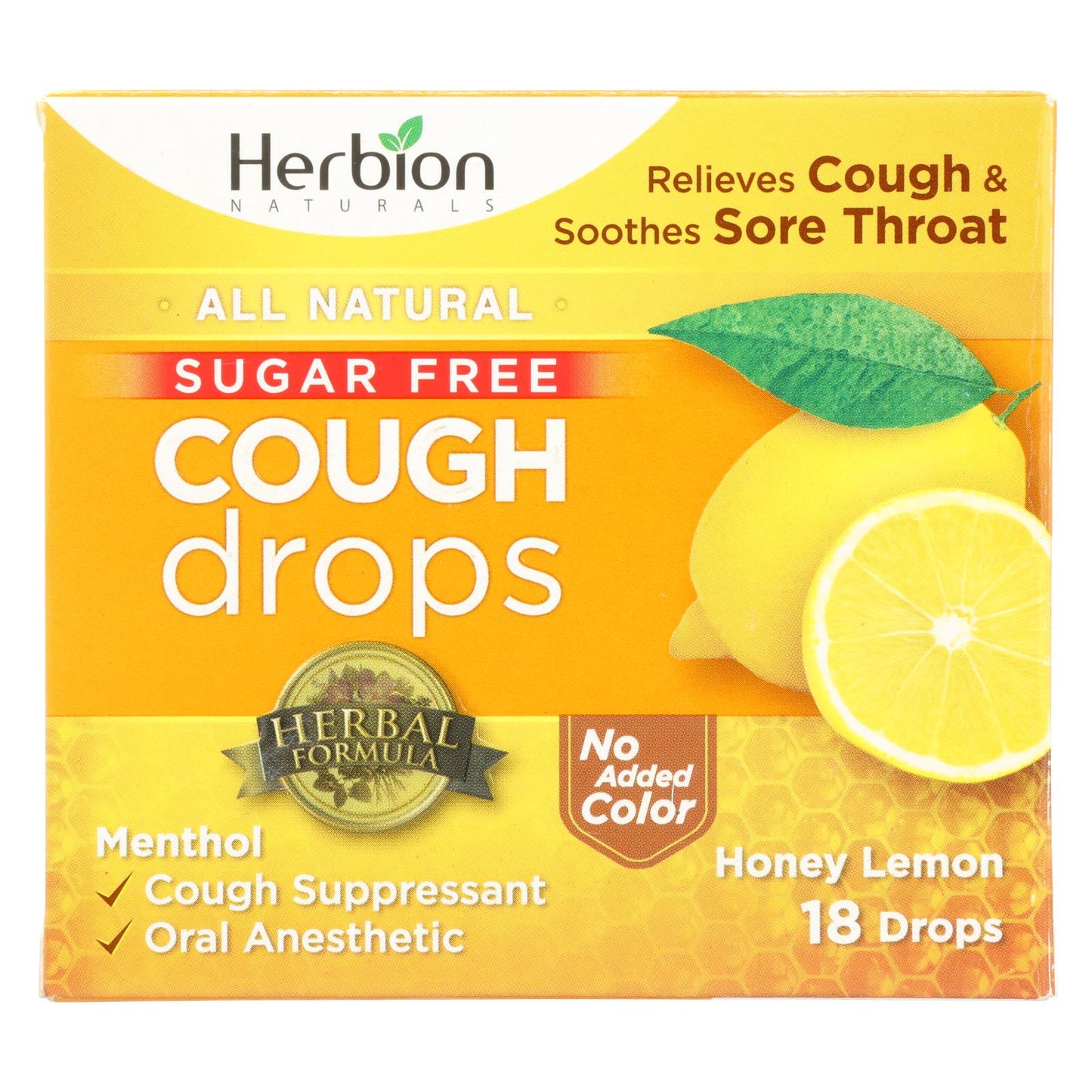 Herbion Naturals Honey Lemon Cough Drops  - 1 Each - 18 Ct