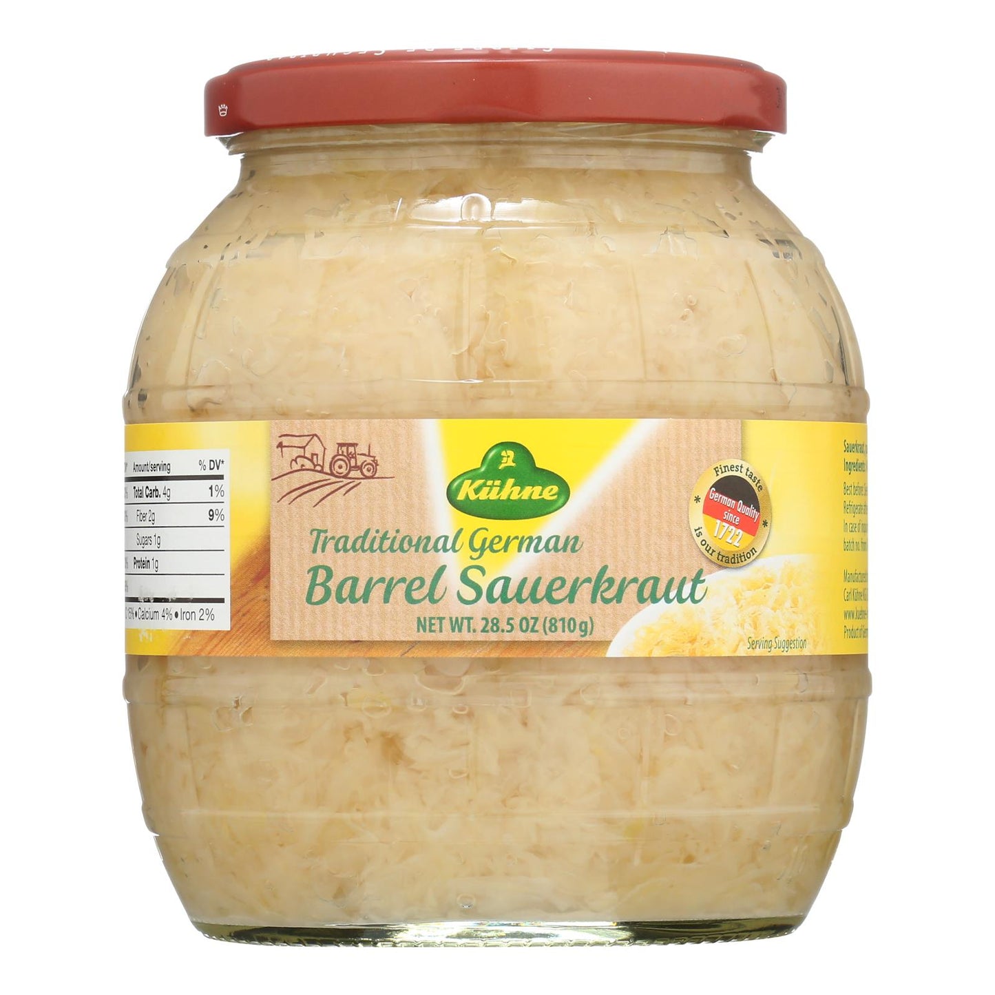 Kuhne Barrel Sauerkraut - Case Of 6 - 28.5 Oz.