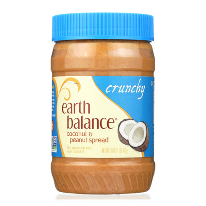 Earth Balance Crunchy Coconut And Peanut Spread - Case Of 12 - 16 Oz.