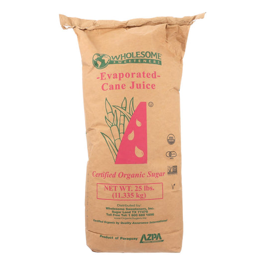 Wholesome Sweeteners Cane Sugar Organic And Natural - Single Bulk Item - 25lb